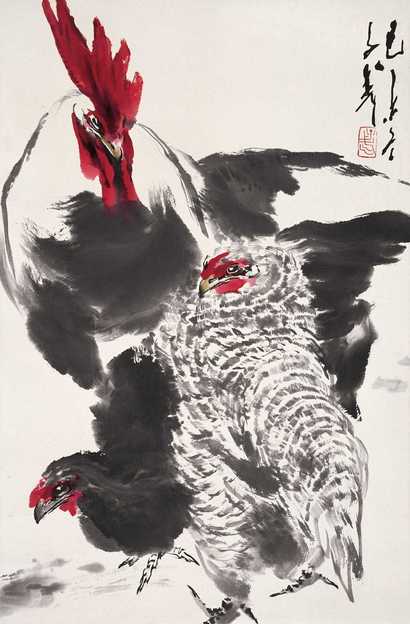 王子武 大吉图 立轴